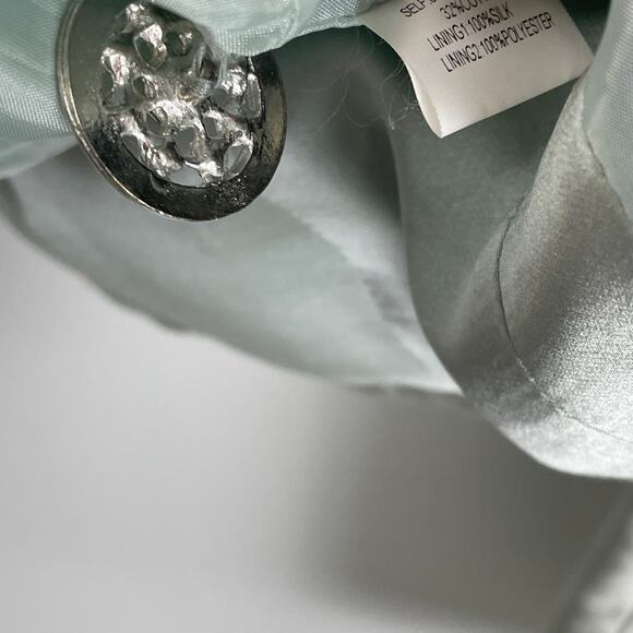 Kay Unger Silk Blend Jewel Button Front Formal Evening Blazer Jacket Green 10 - Picture 5 of 7